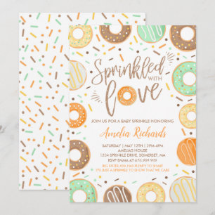 Invitation de saupoudrage de bébé Donut avec amour