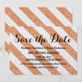 Invitation de sauvegarde de date à rayures avec ef (Devant / Derrière)