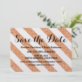 Invitation de sauvegarde de date à rayures avec ef (Debout devant)