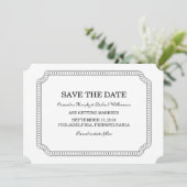 Invitation de sauvegarde de date avec billet entou (Debout devant)