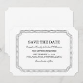 Invitation de sauvegarde de date avec billet entou (Devant / Derrière)