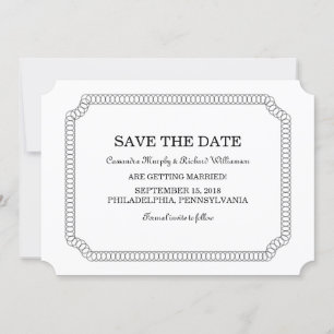 Invitation de sauvegarde de date avec billet entou