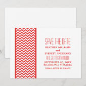 Invitation de sauvegarde de date avec bordure Chev (Devant / Derrière)