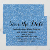 Invitation de sauvegarde de date avec paillettes b (Devant / Derrière)