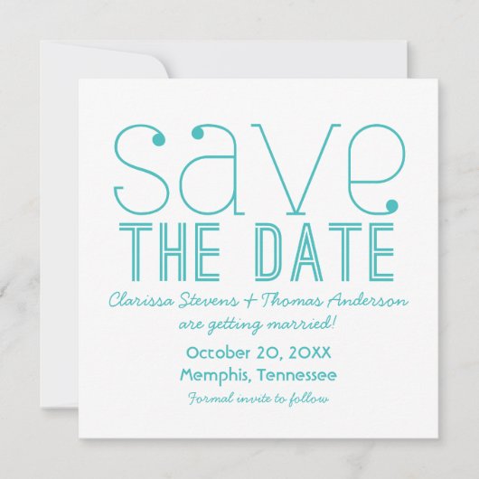 Invitation de sauvegarde de date avec typographie (Devant)