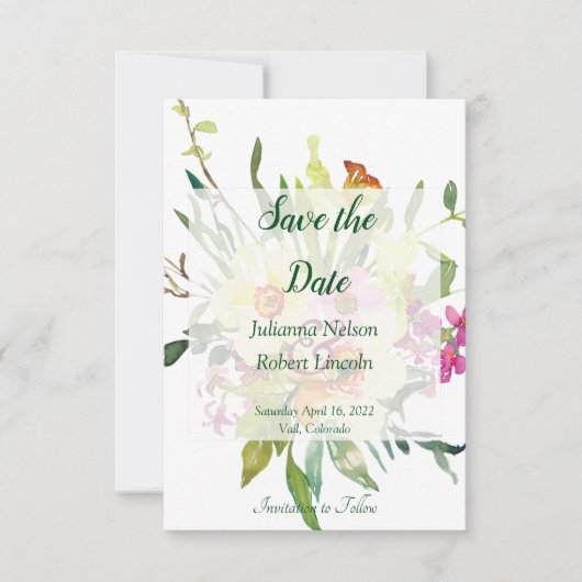 Invitation de sauvegarde de date de bouquet de jon (Devant)