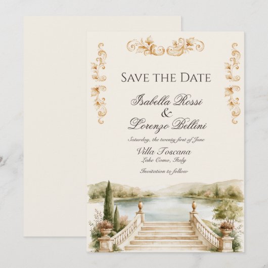 Invitation de sauvegarde de date de destination du (Devant / Derrière)