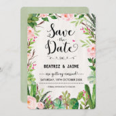 Invitation de sauvegarde de date de fête florale r (Devant / Derrière)