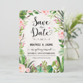 Invitation de sauvegarde de date de fête florale r (Debout devant)