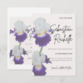 Invitation de sauvegarde de date de fleur de scrip (Devant / Derrière)