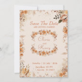 Invitation de sauvegarde de date de fleur marron a (Devant)