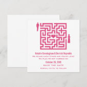 Invitation de sauvegarde de date de labyrinthe d'a (Devant / Derrière)