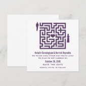 Invitation de sauvegarde de date de labyrinthe d'a (Devant / Derrière)