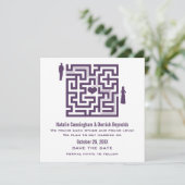 Invitation de sauvegarde de date de labyrinthe d'a (Debout devant)