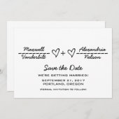 Invitation de sauvegarde de date de l'équation de  (Devant / Derrière)