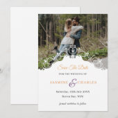Invitation de sauvegarde de date de mariage avec p (Devant / Derrière)