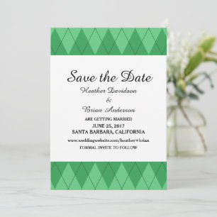 Invitation de sauvegarde de date de mariage Green 