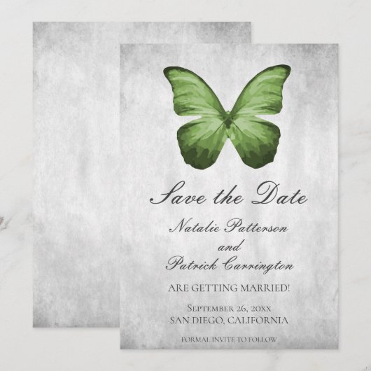 Invitation de sauvegarde de date de mariage Papill (Devant / Derrière)