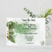 Invitation de sauvegarde de date de palmier tropic (Debout devant)