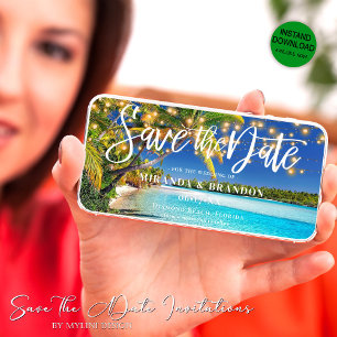 Invitation de sauvegarde de date de plage tropical