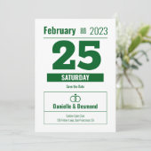 Invitation de sauvegarde de date de style de calen (Debout devant)