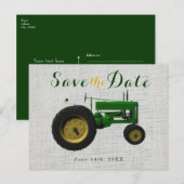 Invitation de sauvegarde de date de tracteur de ba (Devant / Derrière)