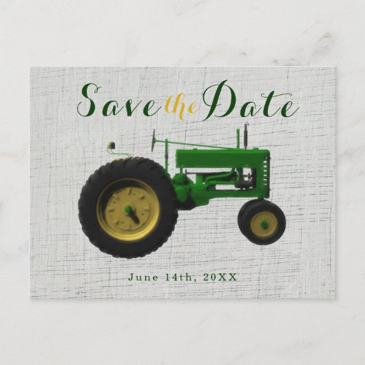 Invitation de sauvegarde de date de tracteur de ba (Devant)