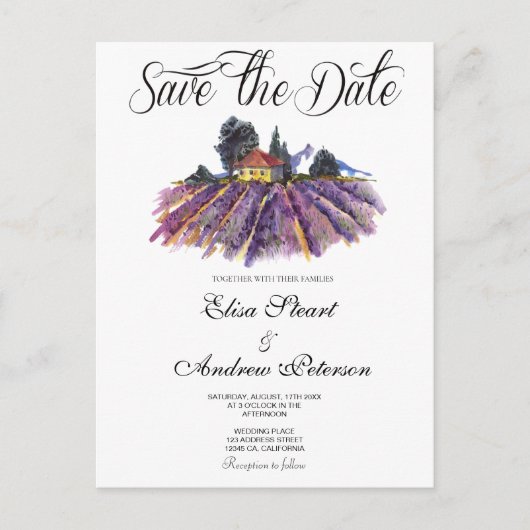 Invitation de sauvegarde de date de vignoble tosca (Devant)