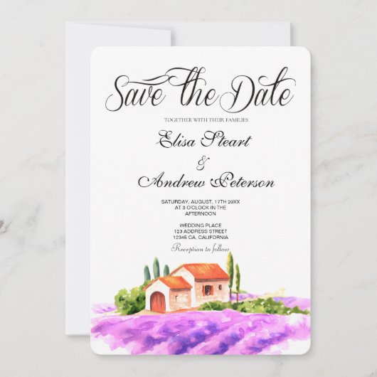 Invitation de sauvegarde de date de vignoble tosca (Devant)