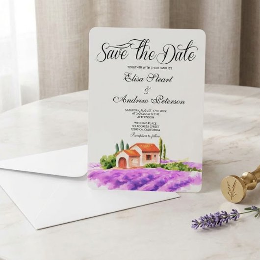 Invitation de sauvegarde de date de vignoble tosca