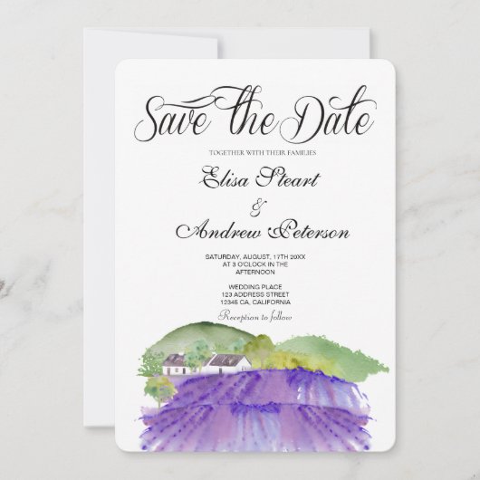 Invitation de sauvegarde de date de vignoble tosca (Devant)