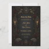 Invitation de sauvegarde de date GOT gothique somb (Devant)