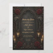 Invitation de sauvegarde de date gothique GOT somb (Devant)
