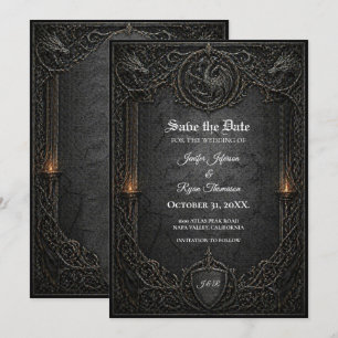 Invitation de sauvegarde de date gothique GOT somb