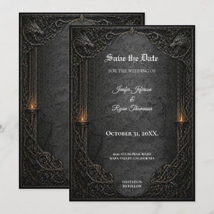 Invitation de sauvegarde de date gothique GOT somb
