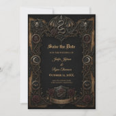 Invitation de sauvegarde de date gothique sombre (Devant)