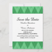 Invitation de sauvegarde de date Green Argyle (Devant)