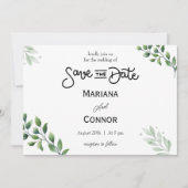 Invitation de sauvegarde de date minimale de verdu (Devant)