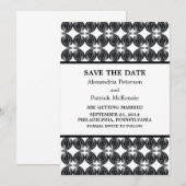Invitation de sauvegarde de date Moderne Deco Noir (Devant / Derrière)
