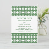 Invitation de sauvegarde de date Moderne Deco Vert (Debout devant)