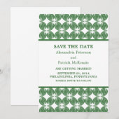 Invitation de sauvegarde de date Moderne Deco Vert (Devant / Derrière)