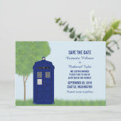 Invitation de sauvegarde de date Police Box v4 (Debout devant)