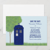 Invitation de sauvegarde de date Police Box v4 (Devant / Derrière)