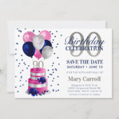 Invitation de sauvegarde de date pour les 90 ans a (Devant)