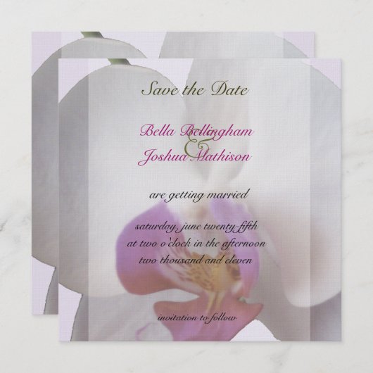 Invitation de sauvegarde de date pour l'orchidée r (Devant / Derrière)