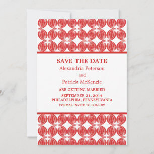 Invitation de sauvegarde de date Red Modern Deco