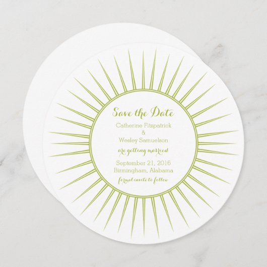 Invitation de sauvegarde de date Retro Deco Vert (Devant / Derrière)