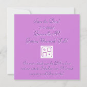 Invitation de sauvegarde de date rose et vert coeu (Dos)