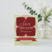 Invitation de sauvegarde de date Rouge + Vert en d (Debout devant)