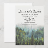 Invitation de sauvegarde de date Rustique de Forêt (Devant / Derrière)